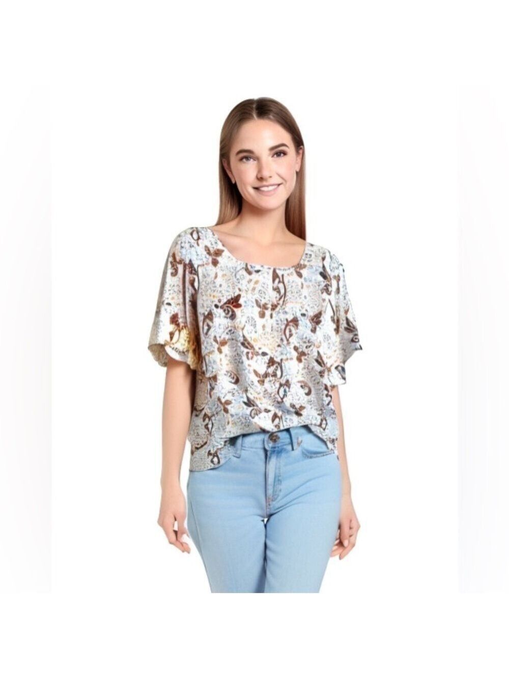Nine Britton Floral Blouse With Split Back XL